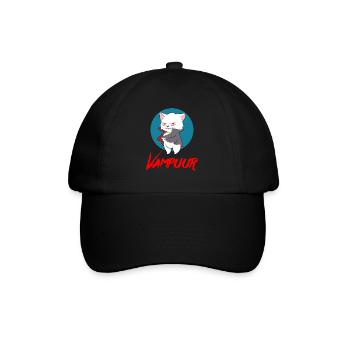 VAMPUUR CAT Halloween Vampir Horror Monster - Baseballkappe - Schwarz/Schwarz - Vorne