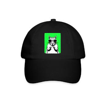 Squirrel Sunglasses Animal Cute Funny Cool 4 - Baseball Cap - black/black - Front