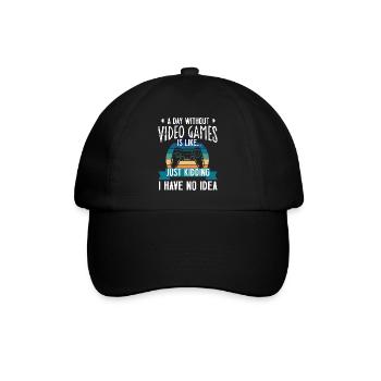 A day without video games funny video gamer - Casquette classique - noir/noir - Devant