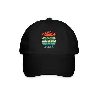 Cancun 2023 Vacances d’été au Mexique, Cancun Retro - Casquette classique - noir/noir - Devant