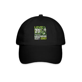 Level 20 freigeschaltet legendär seit 2003 - Baseballkappe - Schwarz/Schwarz - Vorne