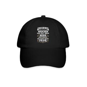 Proud daddy daughter there is a girl's heart - Baseball Cap - black/black - Front