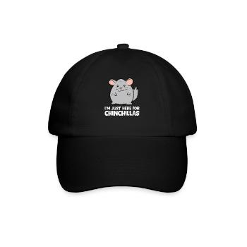 Chinchilla - I'm just here for chinchillas - Baseballkappe - Schwarz/Schwarz - Vorne