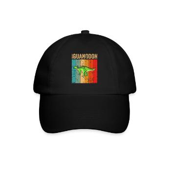 Iguanodon Dinosaurier Kinder Dino Geschenk - Baseballkappe - Schwarz/Schwarz - Vorne