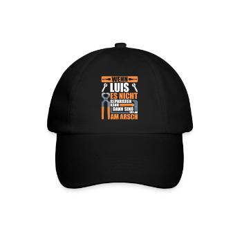 Vorname Luis Name Geburtstag Geschenk - Baseballkappe - Schwarz/Schwarz - Vorne