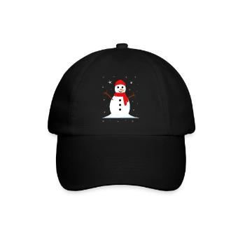 Snowman Winter Christmas - Baseball Cap - black/black - Front