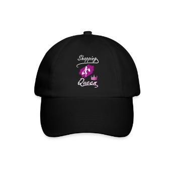 Shopping birthday Queen- Frauen Einkaufen Spruch - Baseballkappe - Schwarz/Schwarz - Vorne