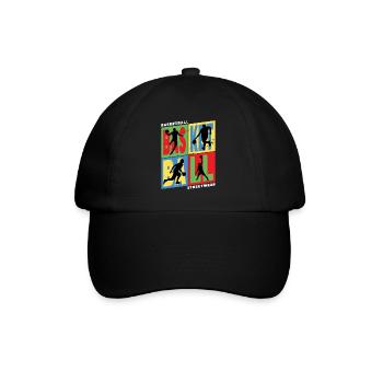 Basketball Basketballspieler Spieler Vintage Retro - Baseballkappe - Schwarz/Schwarz - Vorne