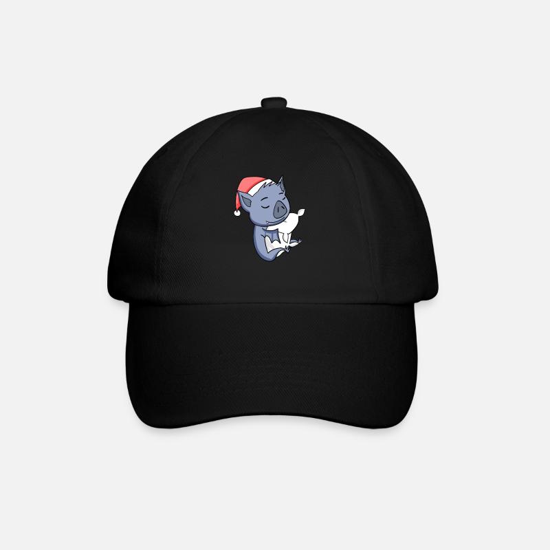 Fledermaus Weihnachten - Baseballkappe - Schwarz/Schwarz