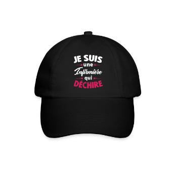 Je suis une Infirmière qui déchire - Casquette classique - noir/noir - Devant