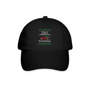 Wa hosch du des Johr zu Weihnachta kriegt? - Baseballkappe - Schwarz/Schwarz - Vorne