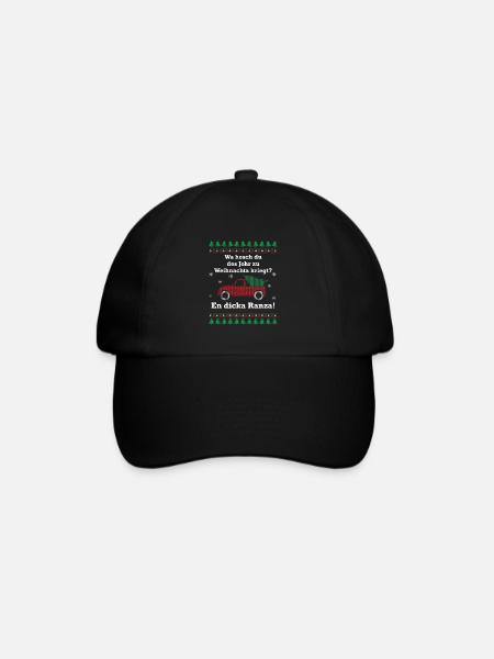 Wa hosch du des Johr zu Weihnachta kriegt? - Baseballkappe - Schwarz/Schwarz