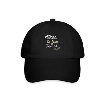 Né pour pêcher - Forcé de travailler - Casquette classique - noir/noir - Devant