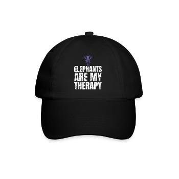 Les éléphants sont mon ami animal éléphant de thérapie - Casquette classique - noir/noir - Devant