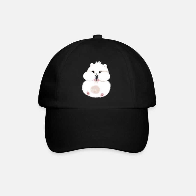 Hamster Marshmallow 🐹 - Baseballkappe - Schwarz/Schwarz