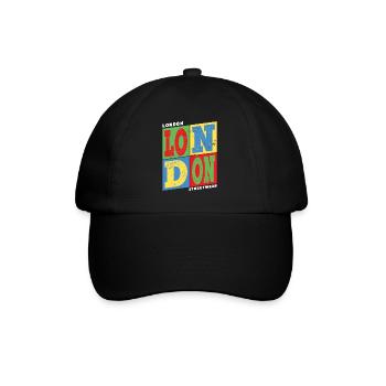 London England UK City Colorful Skyline Home - Baseball Cap - black/black - Front