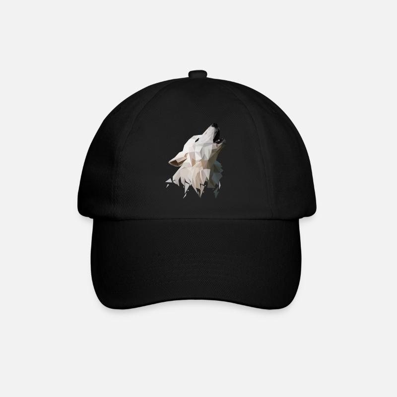 Wolf Polygon Modern - Baseballkappe - Schwarz/Schwarz