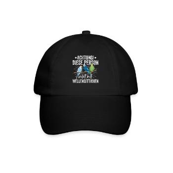 Wellensittich Nymphensittich Papagei Vogelkäfig - Baseballkappe - Schwarz/Schwarz - Vorne