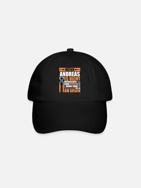 Vorname Andreas Name Geburtstag Geschenk - Baseballkappe - Schwarz/Schwarz