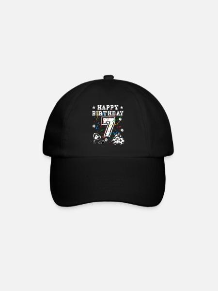 Fußball Geburtstag 7 Jahre Fußballtrikot Fußball - Baseballkappe - Schwarz/Schwarz