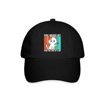 Welch Größeres Geschenk Als Die Liebe Einer Katze - Baseballkappe - Schwarz/Schwarz - Vorne