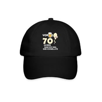 Vor 70 Jahren war ich mal der Schnellste - Baseballkappe - Schwarz/Schwarz - Vorne