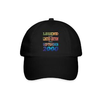 23.Jahre Geburtstag Mann Frau 2000 September - Baseballkappe - Schwarz/Schwarz - Vorne