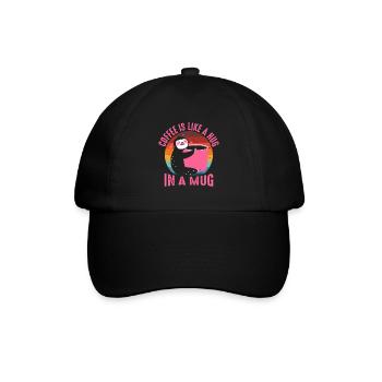 Kaffee Ist Wie Eine Umarmung In Einer Tasse - Baseballkappe - Schwarz/Schwarz - Vorne