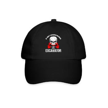 Bagger Design für Baggerfahrer - Baseballkappe - Schwarz/Schwarz - Vorne