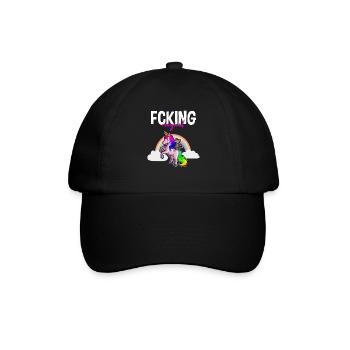 Opossum Design für Possum Fans und Opossum Fans - Baseballkappe - Schwarz/Schwarz - Vorne