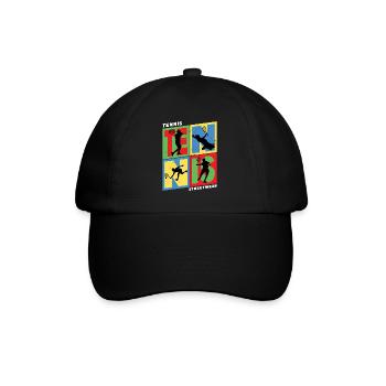 Tennis Tennis Player Vintage Retro Colorful - Baseball Cap - black/black - Front