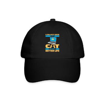 Data Science Data Analyst Katze - Baseballkappe - Schwarz/Schwarz - Vorne