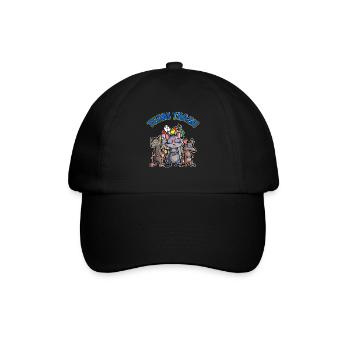 Opossum Design für Possum Fans und Opossum Fans - Baseballkappe - Schwarz/Schwarz - Vorne
