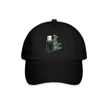 Entwickler Coder Programmierer USB - Baseballkappe - Schwarz/Schwarz - Vorne