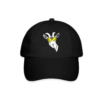 Ziege Tierliebhaber Naturfans Sonnenbrille Ziegenf - Baseballkappe - Schwarz/Schwarz - Vorne