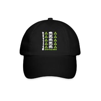 Gasmaske und Gefahren - Baseballkappe - Schwarz/Schwarz - Vorne