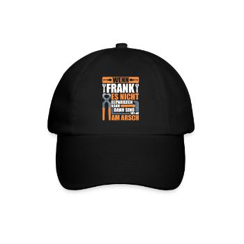 Vorname Frank Name Geburtstag Geschenk - Baseballkappe - Schwarz/Schwarz - Vorne