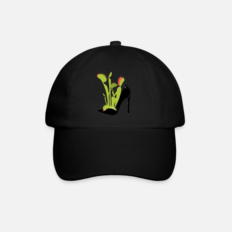 Venusfliegenfalle - Baseballkappe - Schwarz/Schwarz
