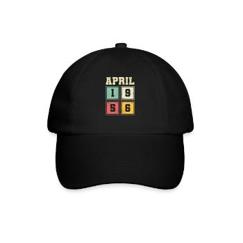 67th birthday April Vintage 1956 Vintage - Baseball Cap - black/black - Front