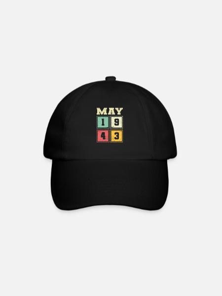 80e anniversaire Mai Millésime 1943 Millésime - Casquette classique - noir/noir