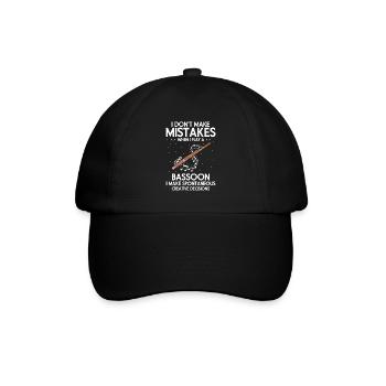 Fagottrohr für Fagottist und Fagottorchester - Baseballkappe - Schwarz/Schwarz - Vorne