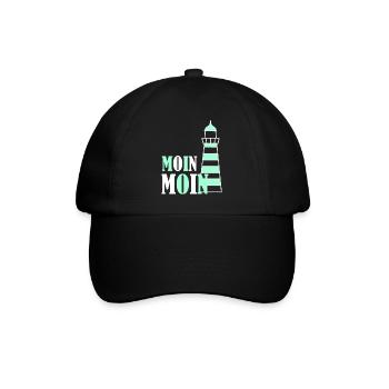 Leuchturm moin türkis - Baseballkappe - Schwarz/Schwarz - Vorne