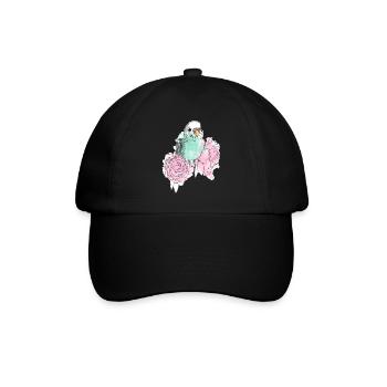 Budgerigars et pivoines - Casquette classique - noir/noir - Devant