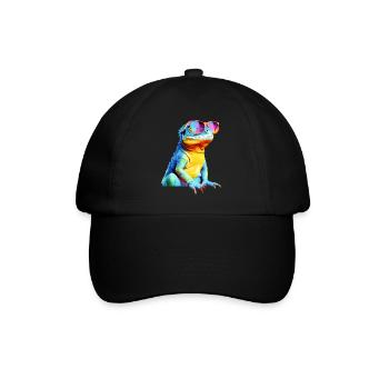Hacko le lézard à lunettes - Casquette classique - noir/noir - Devant