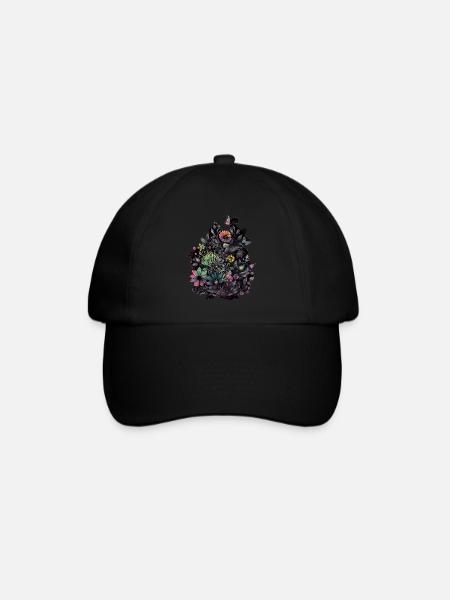 Flower Power - Baseballkappe - Schwarz/Schwarz