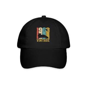 1963 Vintage Cat Maine Coon - Baseball Cap - black/black - Front