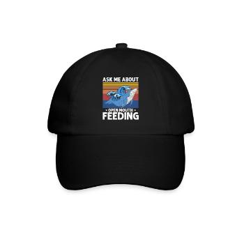 Orca Beobachtung für Buckelwale und Meerwale - Baseballkappe - Schwarz/Schwarz - Vorne
