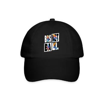 Basketball Basketballspieler Spieler Vintage Bunt - Baseballkappe - Schwarz/Schwarz - Vorne