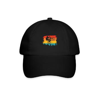 MTB Mountain Bike Retro Sunset Biking - Baseball Cap - black/black - Front