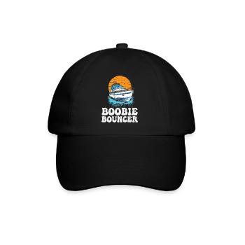 Boobie Bouncer Funny Motorboating Quote Pontoon - Baseballkappe - Schwarz/Schwarz - Vorne